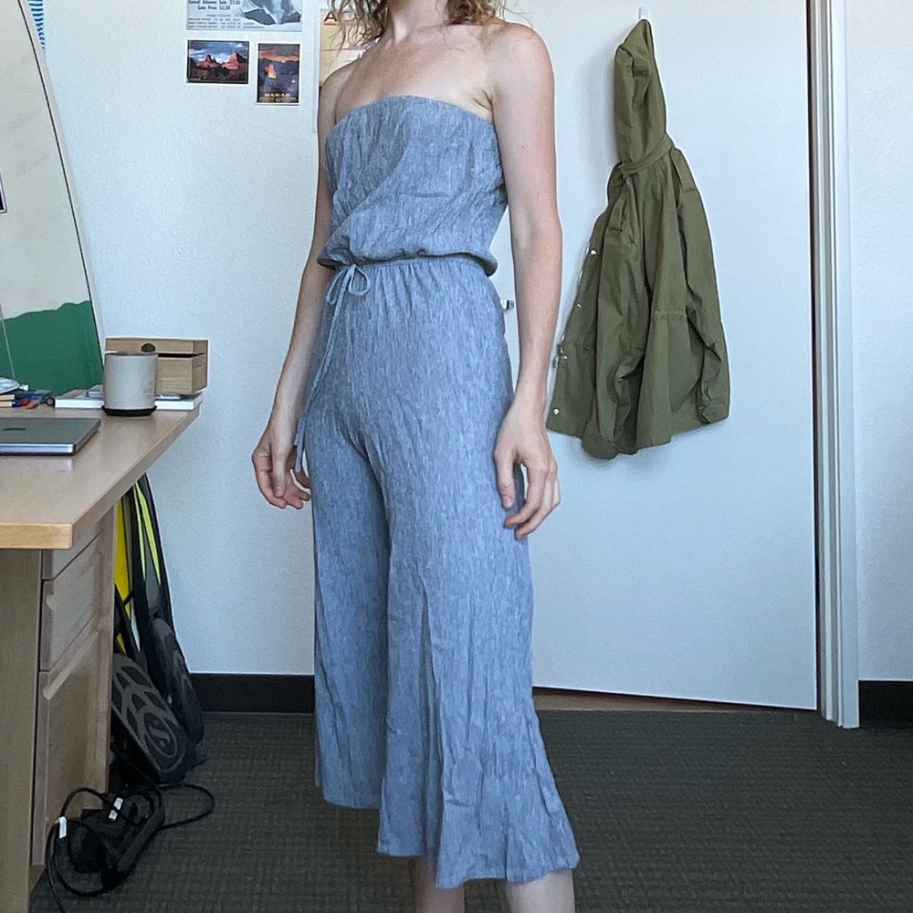Blue Life Gray Strapless Jumpsuit